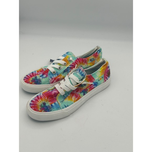 Blowfish Malibu Tie Dye Lace Up Sneakers Size 7.5 NWT Rainbow Canvas Women's - Picture 2 of 5